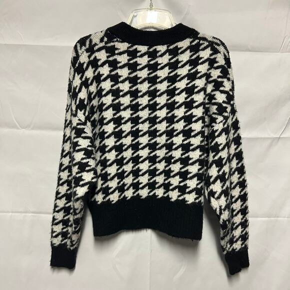 H&M Wool Blend Pullover Knit Chunky Black & White Sweater Size XS - Picture 4 of 8